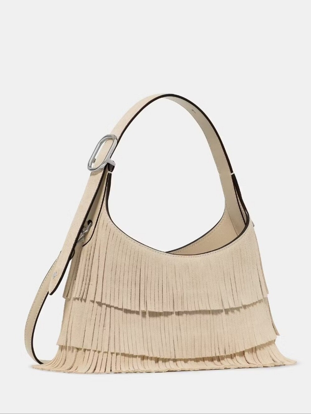 NWT Kate Spade 454 Suede Fringe Mini Light Sand Crossbody Bag - Picture 3 of 5